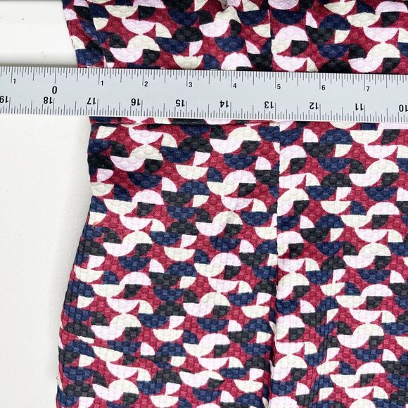 J. Crew Sheath Portfolio Dress Size 14 Red Geo Print Sleeveless Lined Career - Picture 11 of 12